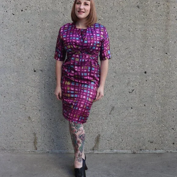 1950s purple dress and matching jacket - Picture 2 of 13